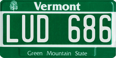 VT license plate LUD686
