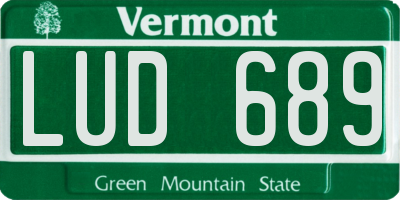 VT license plate LUD689
