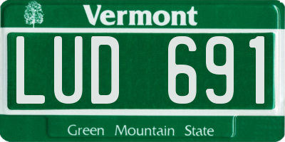 VT license plate LUD691