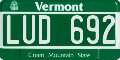 VT license plate LUD692