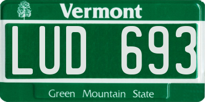 VT license plate LUD693
