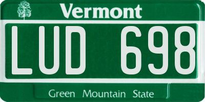 VT license plate LUD698