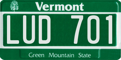 VT license plate LUD701