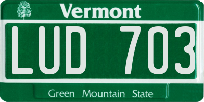 VT license plate LUD703
