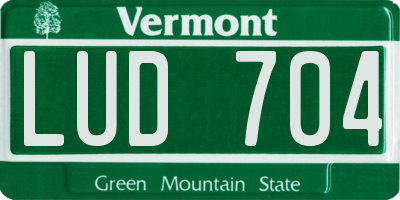 VT license plate LUD704