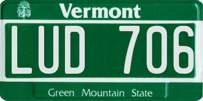 VT license plate LUD706
