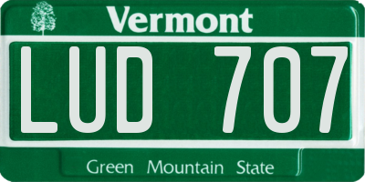 VT license plate LUD707