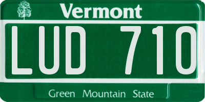 VT license plate LUD710