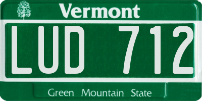 VT license plate LUD712