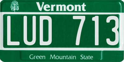 VT license plate LUD713