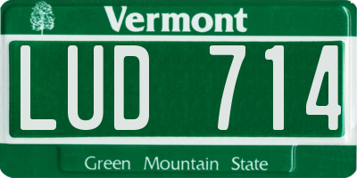 VT license plate LUD714