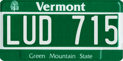 VT license plate LUD715