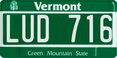 VT license plate LUD716