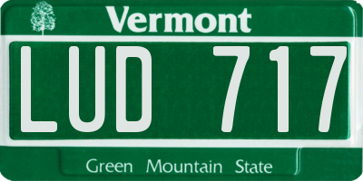 VT license plate LUD717