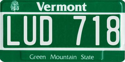 VT license plate LUD718