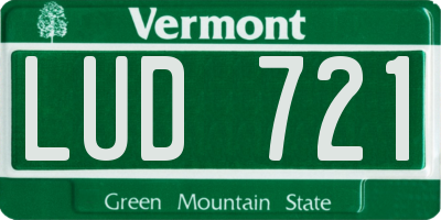 VT license plate LUD721