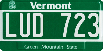 VT license plate LUD723