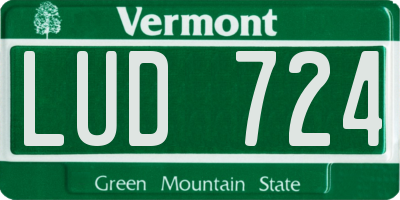 VT license plate LUD724