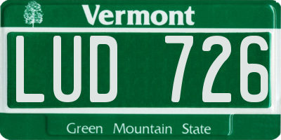 VT license plate LUD726