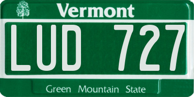 VT license plate LUD727