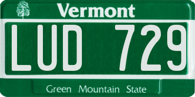 VT license plate LUD729