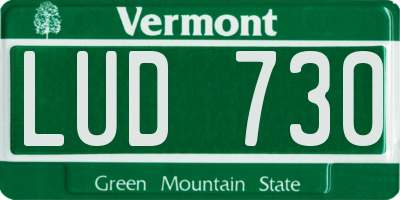 VT license plate LUD730