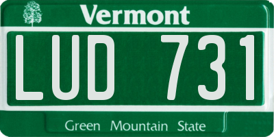 VT license plate LUD731