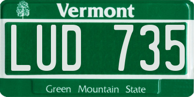 VT license plate LUD735