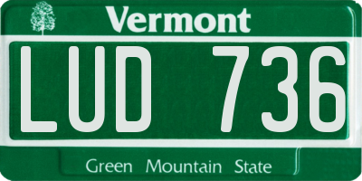 VT license plate LUD736