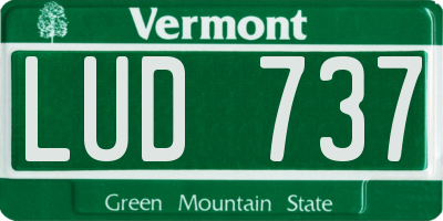VT license plate LUD737