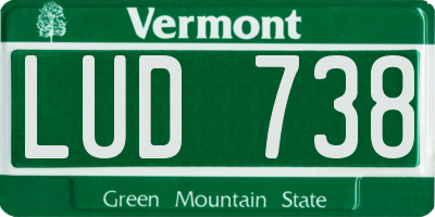 VT license plate LUD738