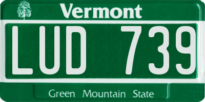 VT license plate LUD739