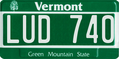 VT license plate LUD740