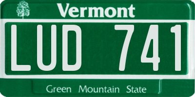 VT license plate LUD741