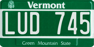 VT license plate LUD745