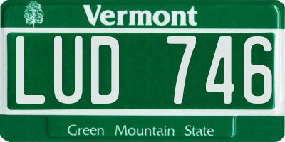 VT license plate LUD746