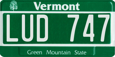 VT license plate LUD747