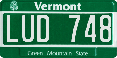 VT license plate LUD748