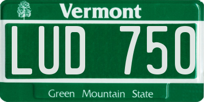VT license plate LUD750