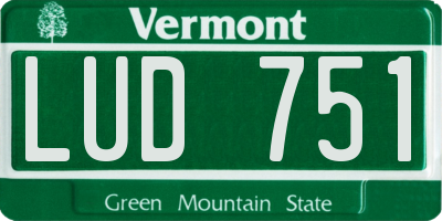 VT license plate LUD751