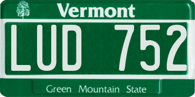 VT license plate LUD752