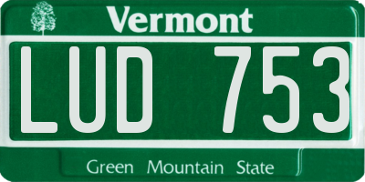 VT license plate LUD753