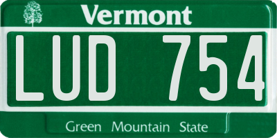 VT license plate LUD754