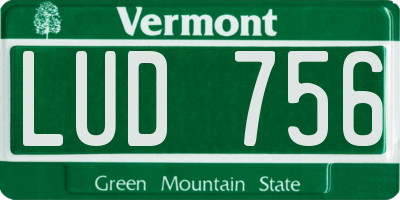 VT license plate LUD756