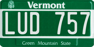 VT license plate LUD757