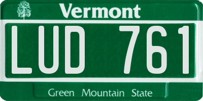 VT license plate LUD761