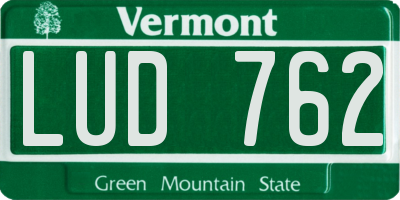 VT license plate LUD762