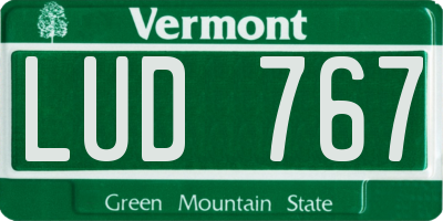 VT license plate LUD767