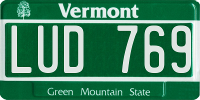 VT license plate LUD769