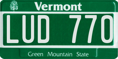 VT license plate LUD770